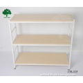 Simple metal and wood bookcase white